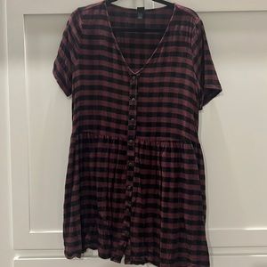 Flannel button up dress